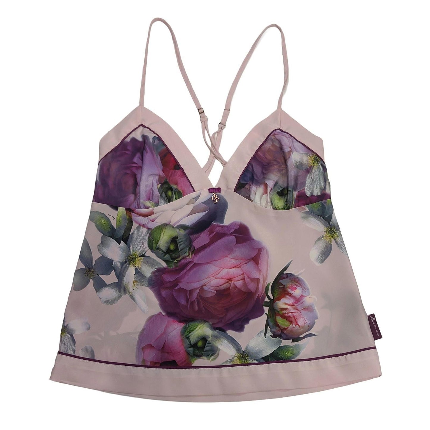 b by ted baker womens floral cami top pyjama size 8 pink strappy loungewear by Ted Baker – | RewearableUK