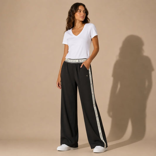 b by ted baker womens grey ribbed wide leg lounge trousers pants size 10 by Ted Baker – trousers | RewearableUK