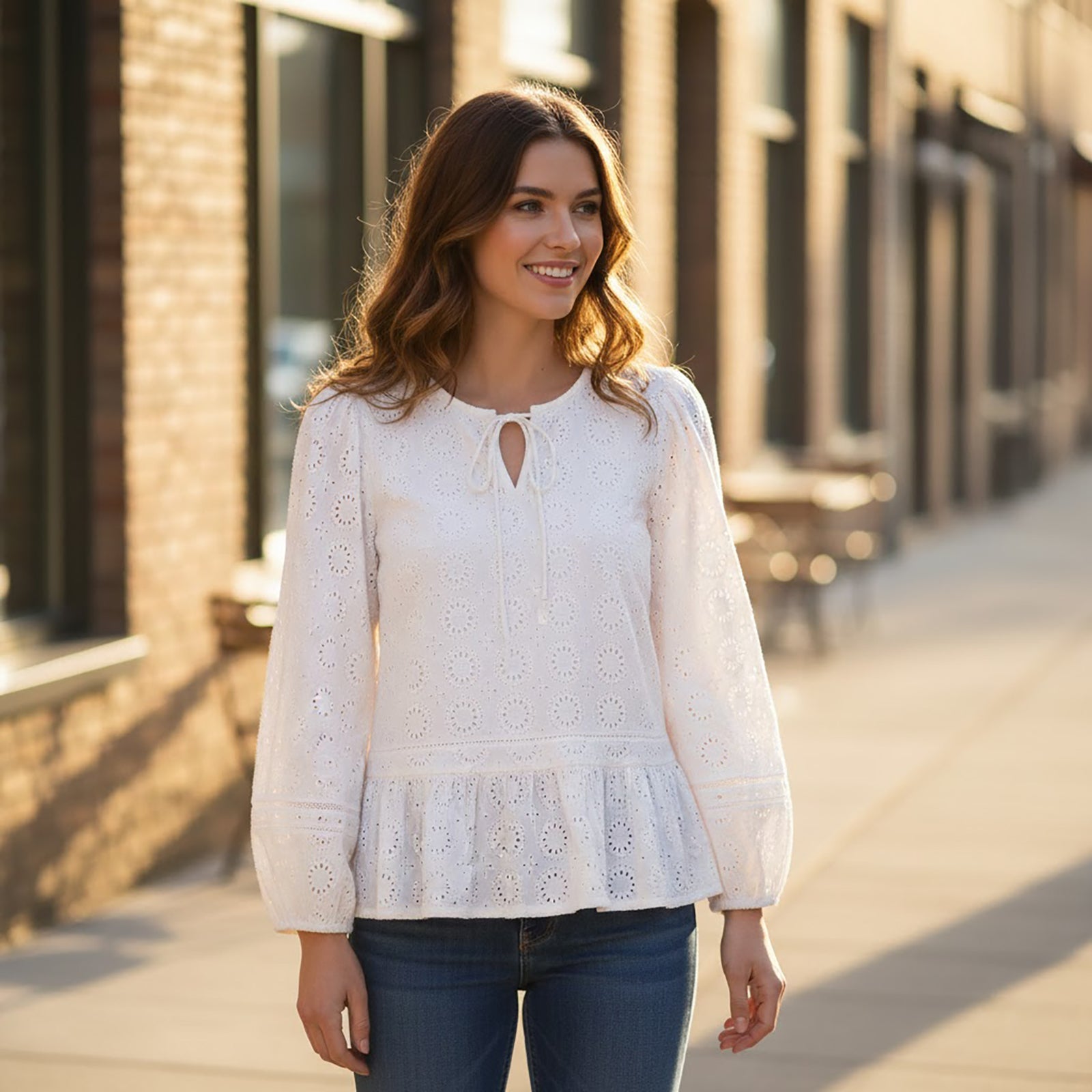 Barbour Cherbury Broderie Anglaise Blouse White | Women's UK 10 by Barbour – blouse | RewearableUK