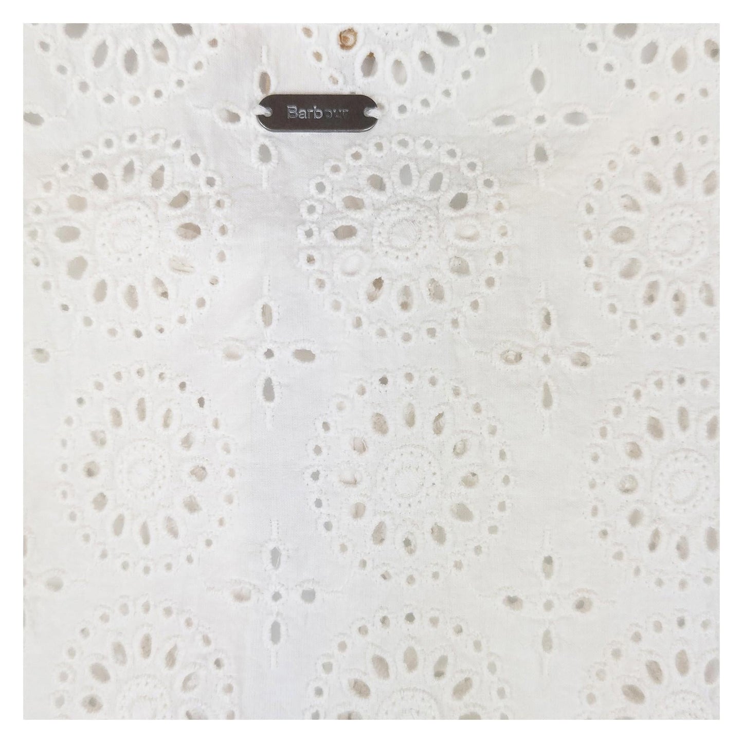 Barbour Cherbury Top Womens UK 10 White Broderie Anglaise Cotton Blouse by Barbour – | RewearableUK