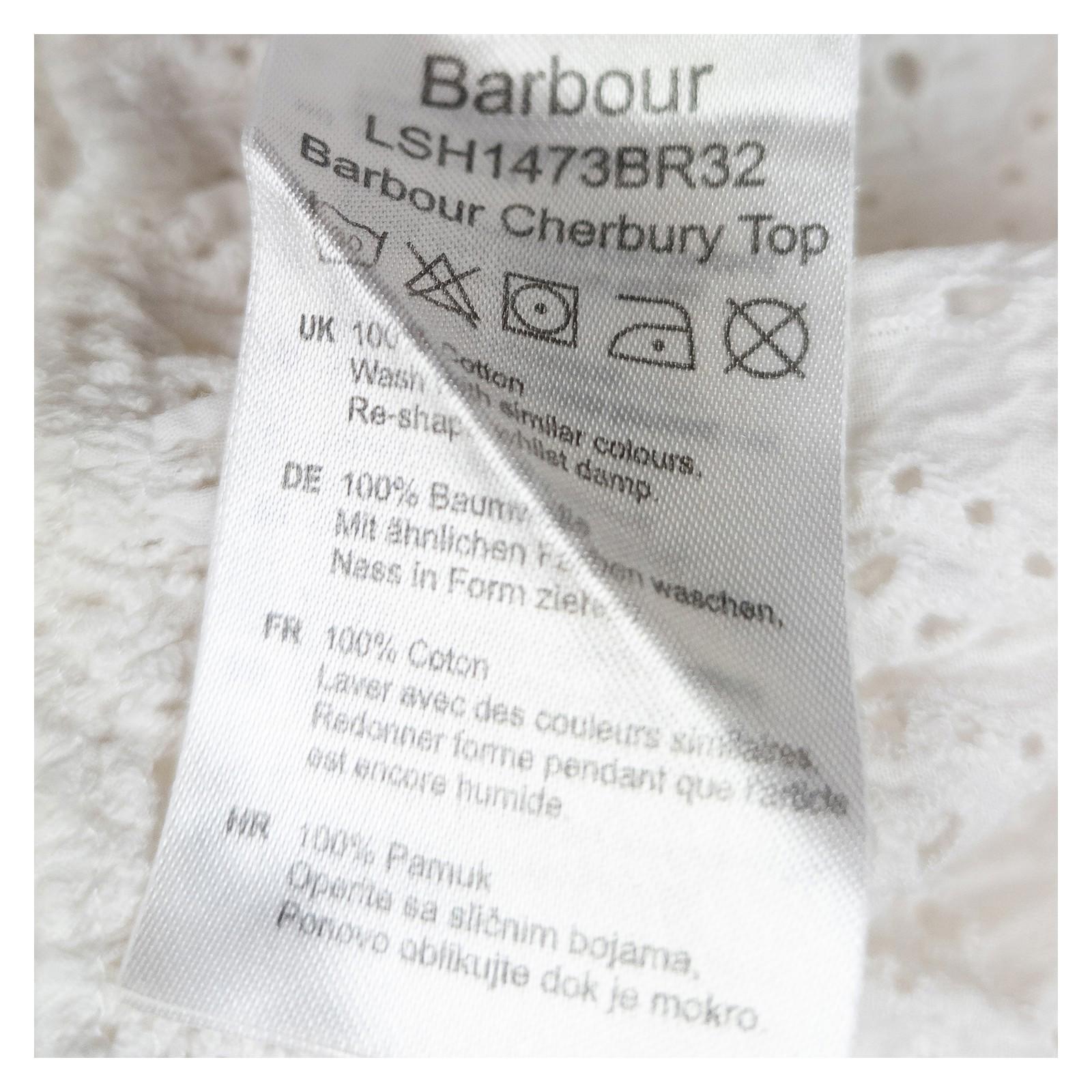 Barbour Cherbury Top Womens UK 10 White Broderie Anglaise Cotton Blouse by Barbour – | RewearableUK
