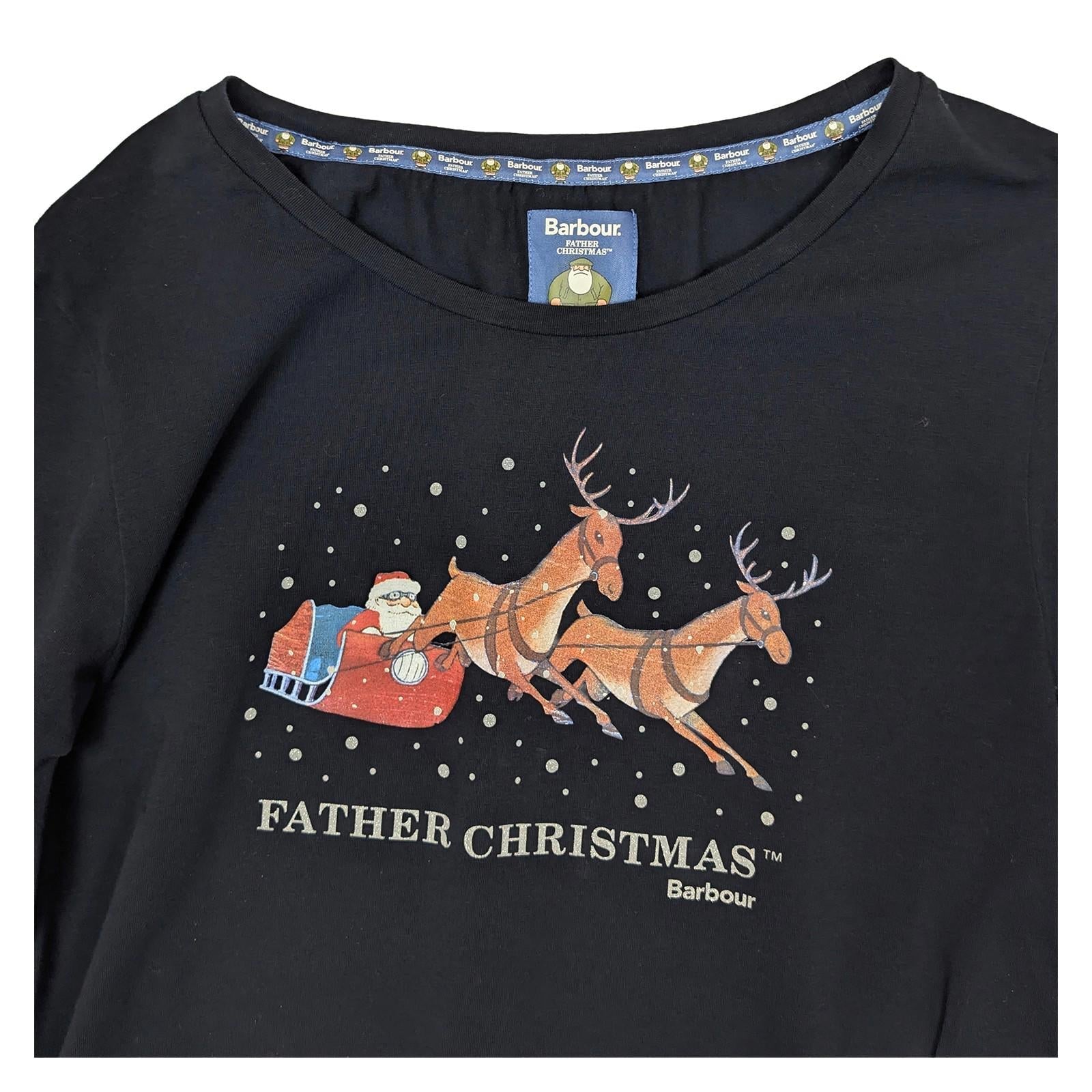 Barbour Father Christmas Top UK 14 Navy Kayley Long Sleeve Raymond Briggs Tee by Barbour – | RewearableUK