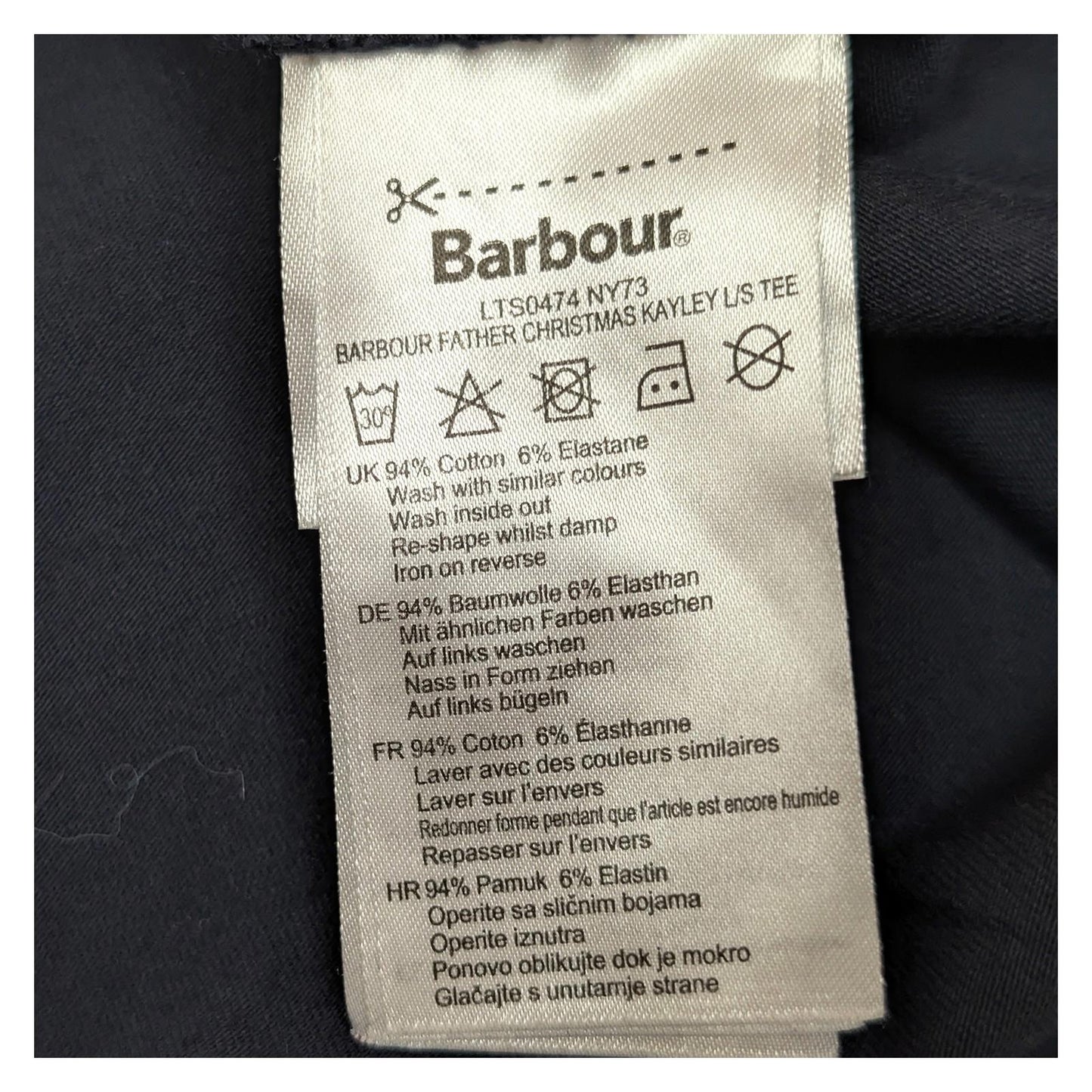 Barbour Father Christmas Top UK 14 Navy Kayley Long Sleeve Raymond Briggs Tee by Barbour – | RewearableUK