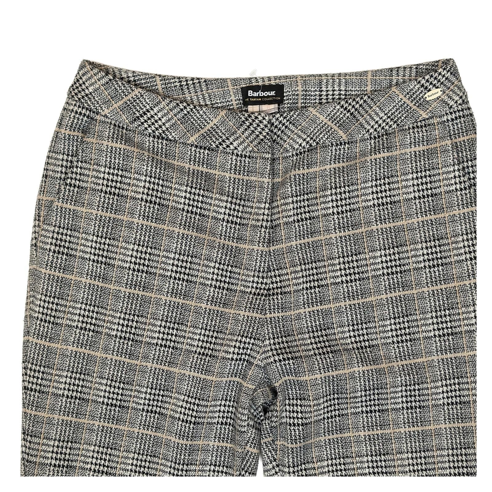 barbour women size 10 grey lothian tartan check slim straight trousers pants nwo by Barbour – | RewearableUK