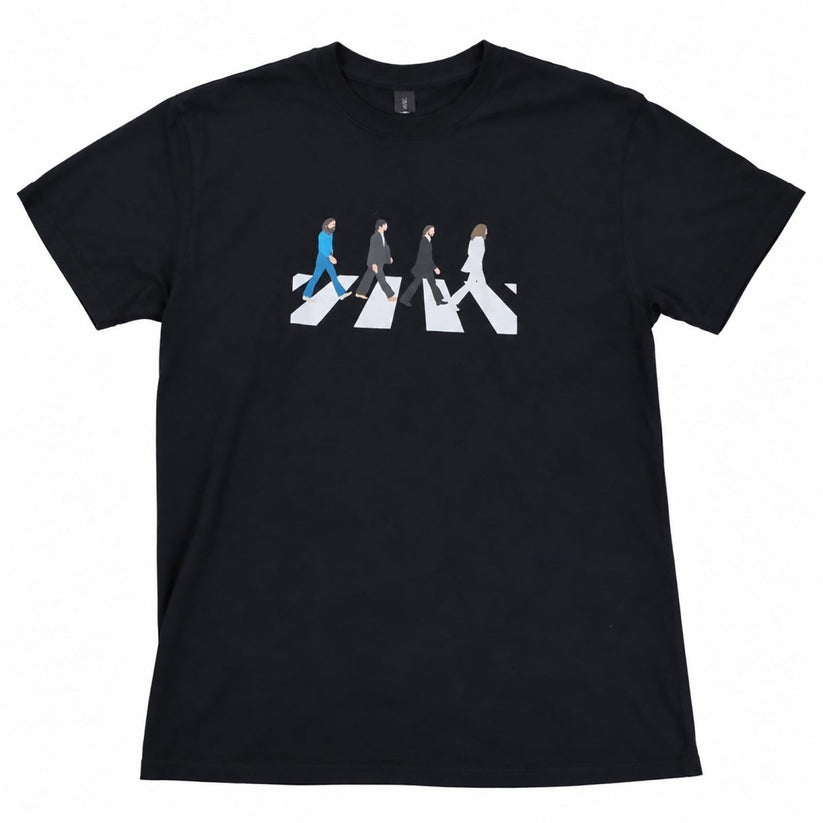 Beatles Abbey Road Inspired Crossing Black Graphic T-Shirt Gildan Medium – product photo 1 | RewearableUK