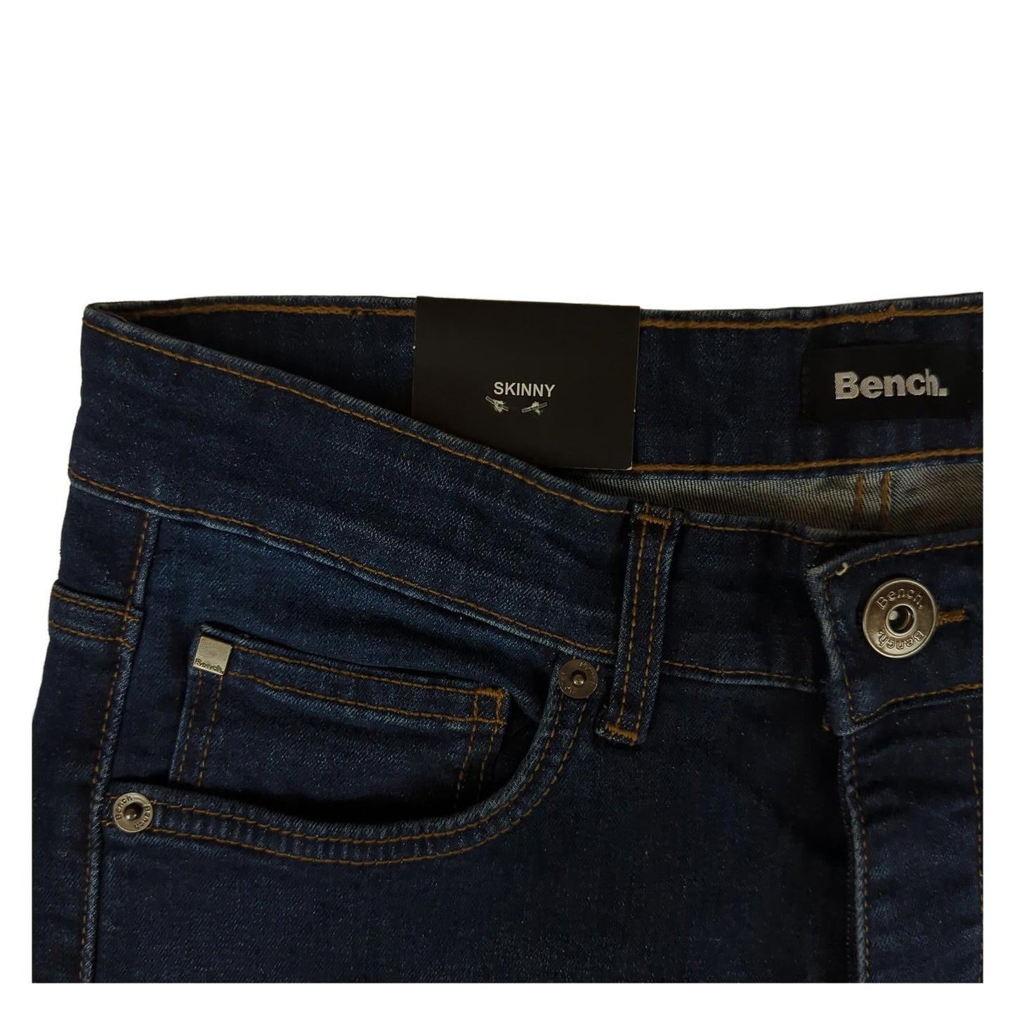 Bench Bench Skinny Fit Dark Blue Jeans W32 L31 Button Fly Stretch Denim NWT JEANS RewearableUK