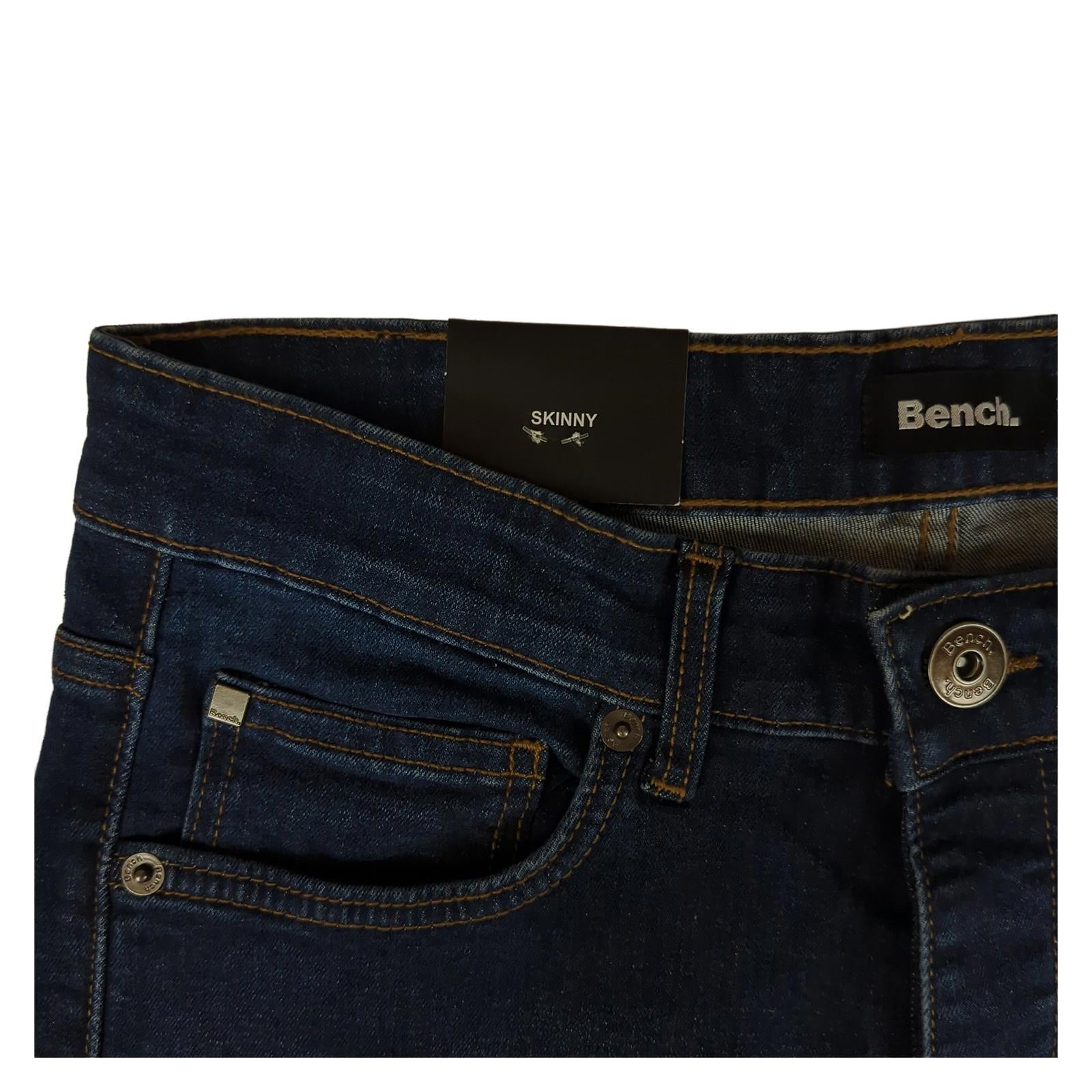 Bench Bench Skinny Fit Dark Blue Jeans W32 L31 Button Fly Stretch Denim NWT JEANS RewearableUK