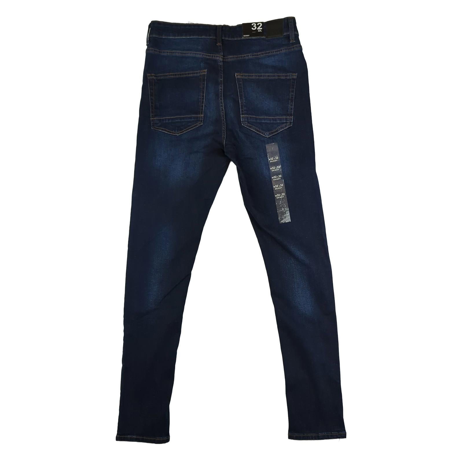 Bench Bench Skinny Fit Dark Blue Jeans W32 L31 Button Fly Stretch Denim NWT JEANS RewearableUK