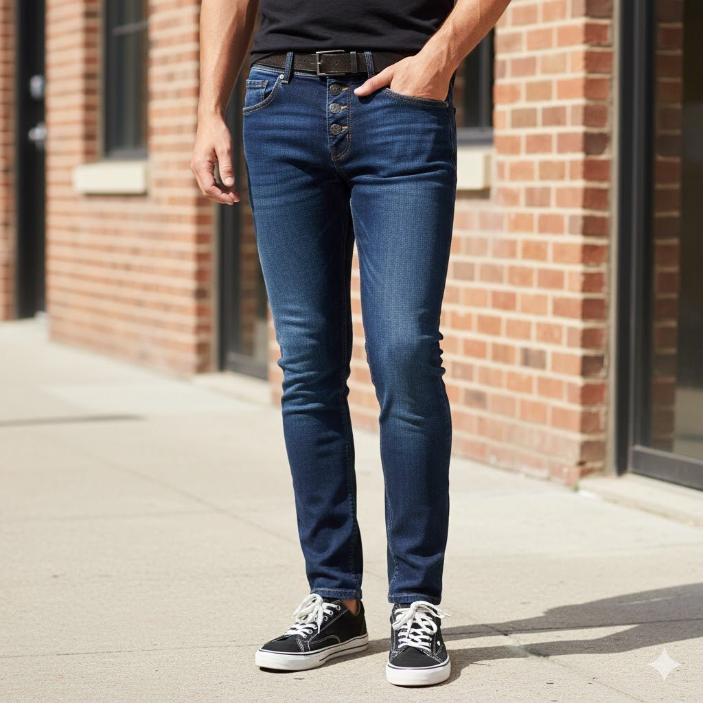 Bench Skinny Fit Dark Blue Jeans W32 L32 Button Fly Stretch Denim NWT by Bench – JEANS | RewearableUK