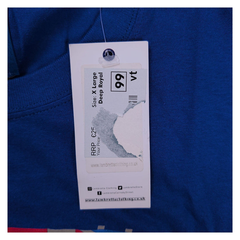 Lambretta Men's Royal Blue Scooter T-Shirt XL, New With Tags Cotton