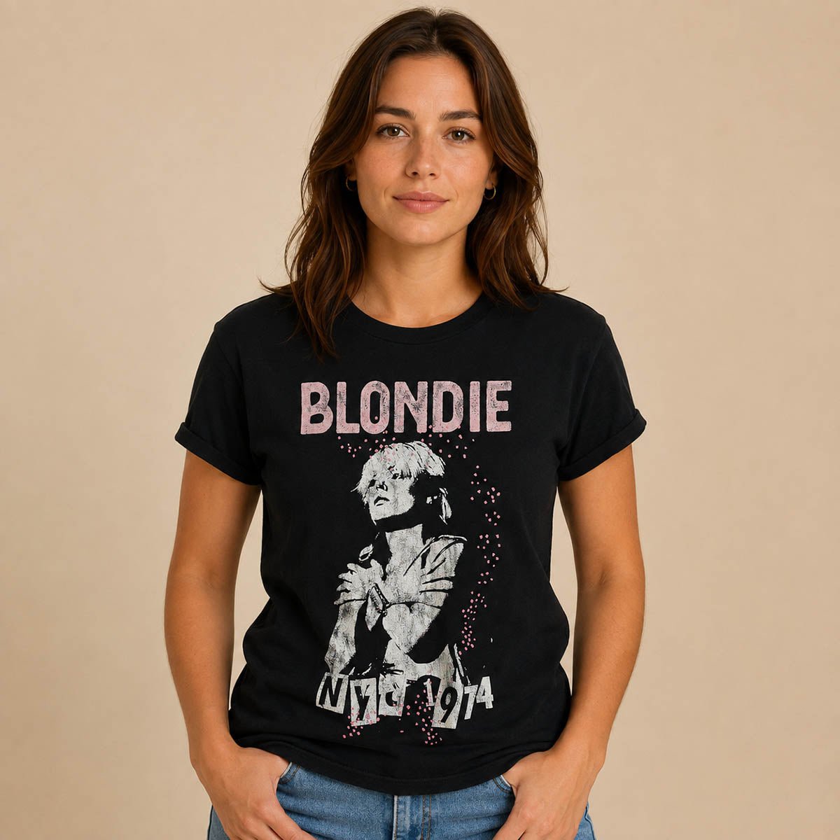 Blondie Debbie Harry NYC 1974 T-Shirt M Black Official Punk Rock Tee – Music T-Shirt product photo 1 | RewearableUK