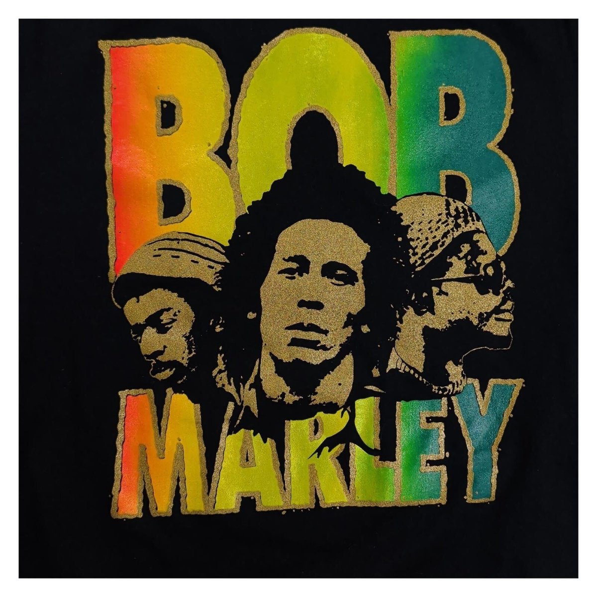 Bob Marley Men's T-Shirt Large Black Rasta Reggae Graphic Gildan Softstyle – product photo 2 | RewearableUK