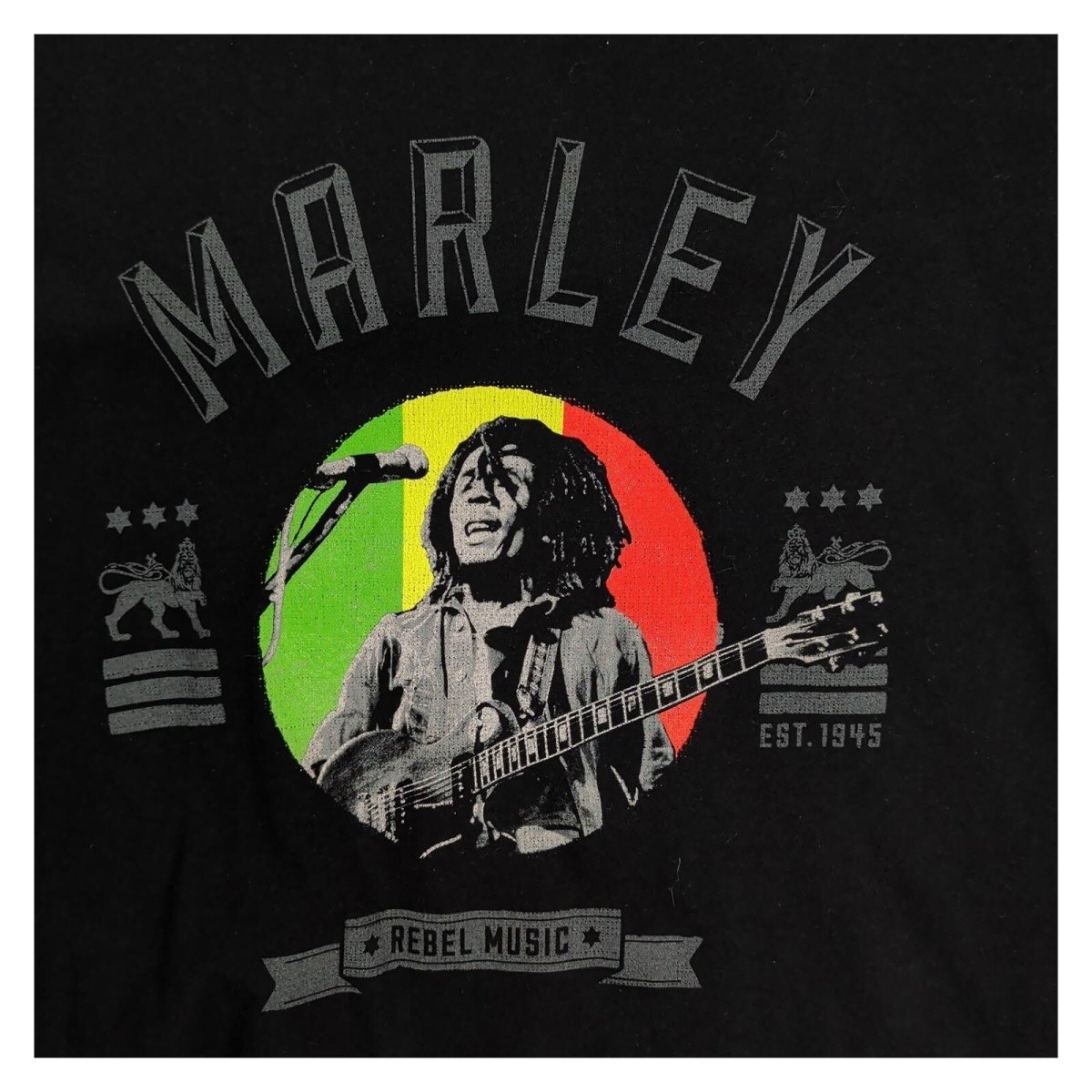 Bob Marley Rebel Music T-Shirt XL Black Zion Rootswear Reggae Official Rock Tee – product photo 2 | RewearableUK