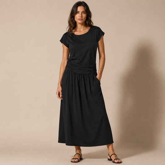 Boden Black Fit & Flare Jersey Dress UK 10R Midi by Boden – DRESSING | RewearableUK