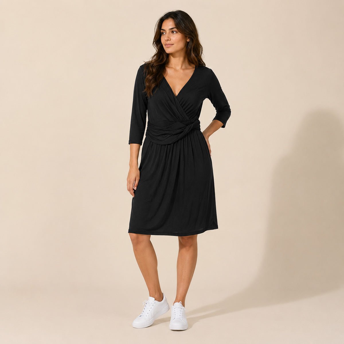 Boden Black Wrap Jersey Dress UK 10 Lyocell – Dresses product photo 1 | RewearableUK