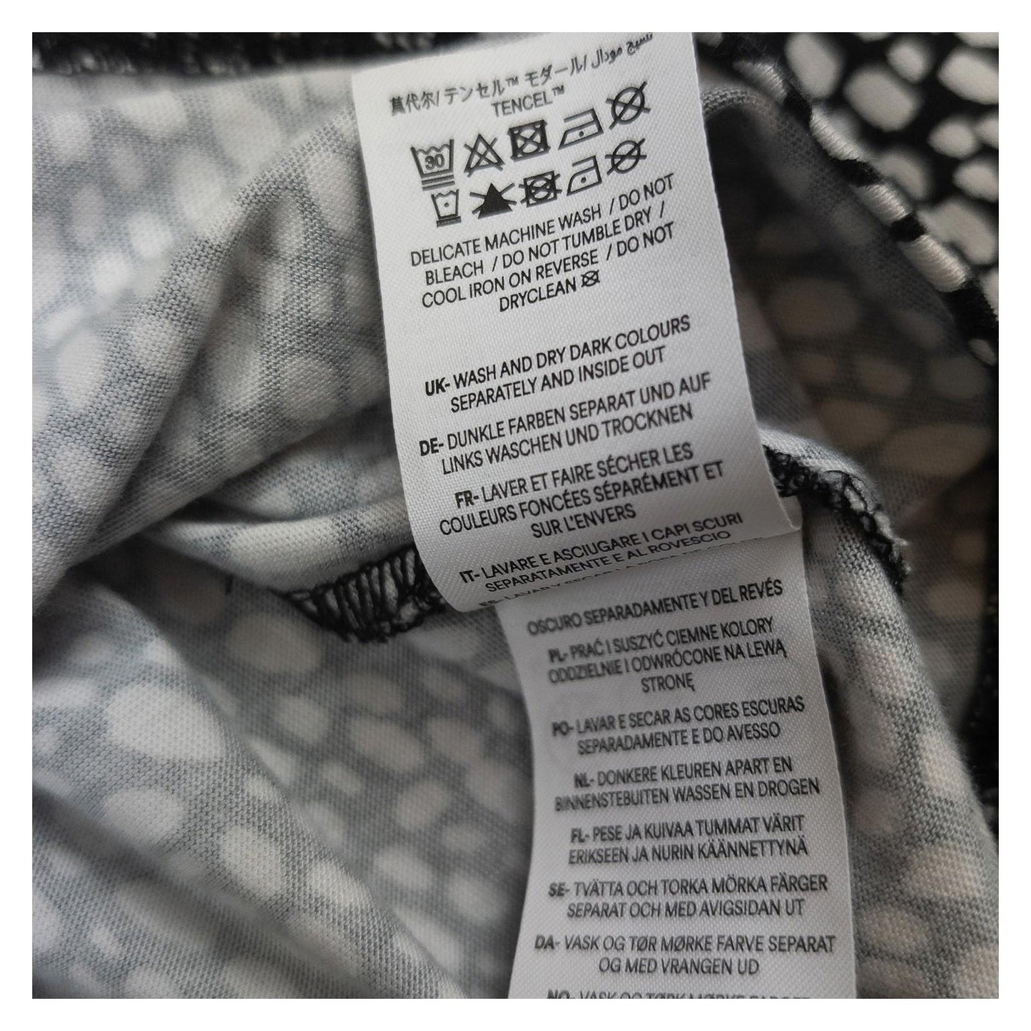 Boden Blouse Top UK 12 Black White Abstract Dot Print Cotton Tencel Long Sleeve by Boden – | RewearableUK