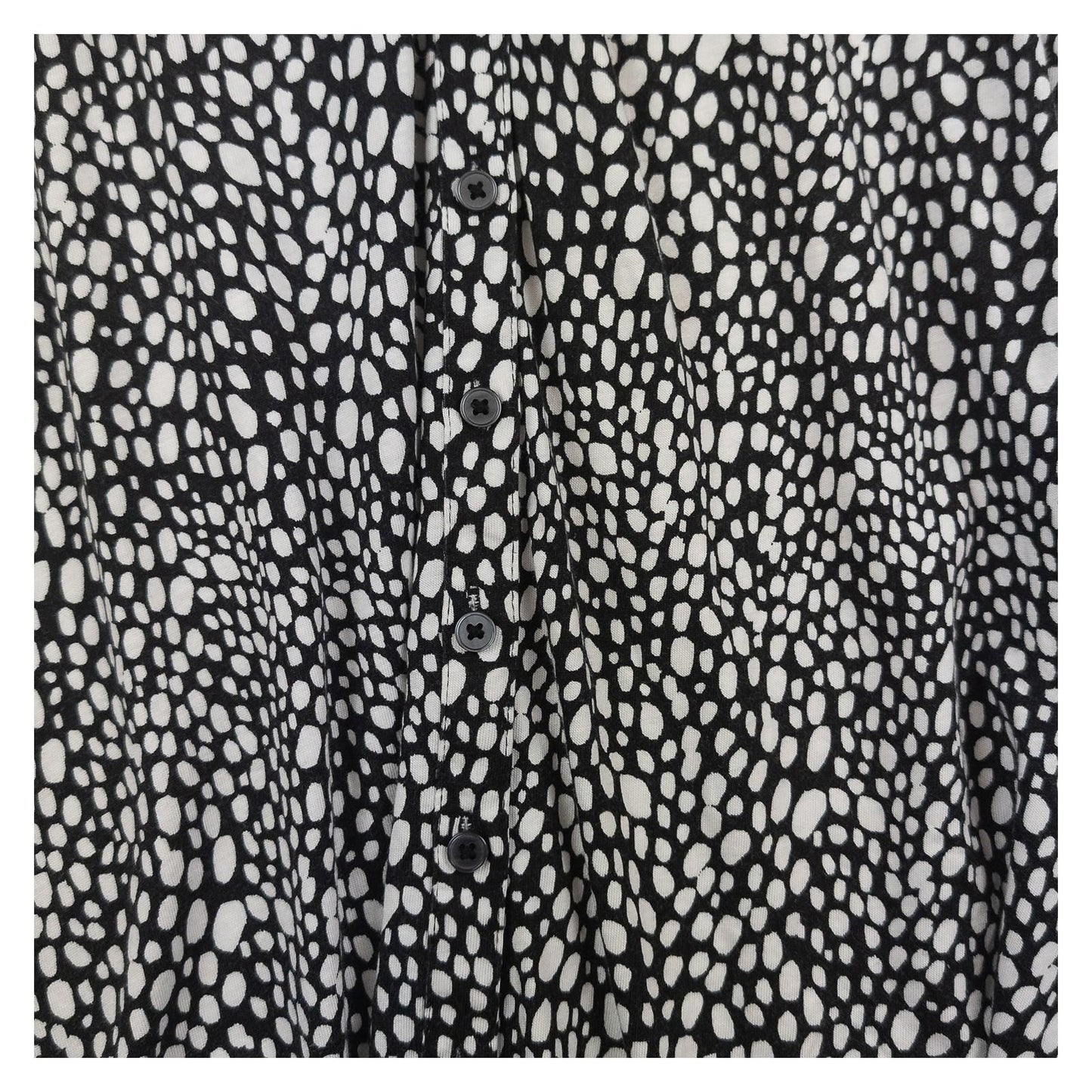 Boden Blouse Top UK 12 Black White Abstract Dot Print Cotton Tencel Long Sleeve by Boden – | RewearableUK