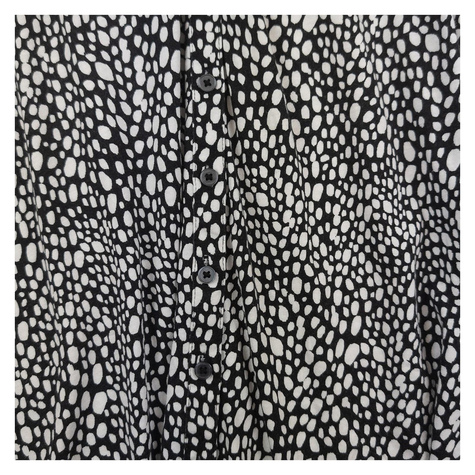 Boden Blouse Top UK 12 Black White Abstract Dot Print Cotton Tencel Long Sleeve by Boden – | RewearableUK