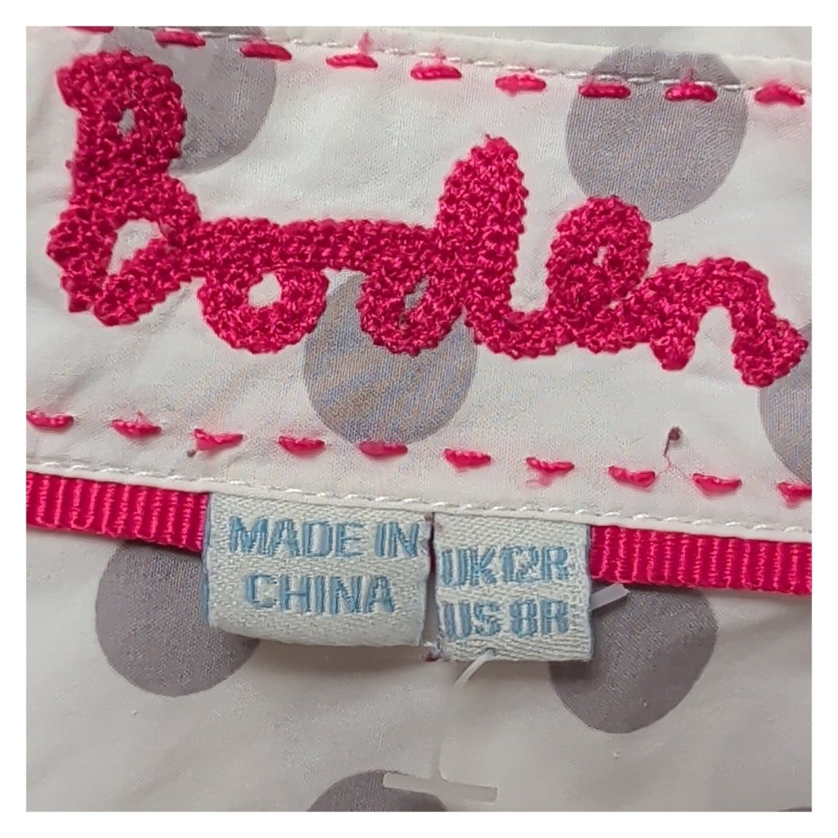 Boden Classic Shirt UK 12R White Grey Polka Dot 100% Cotton Long Sleeve – product photo 7 | RewearableUK