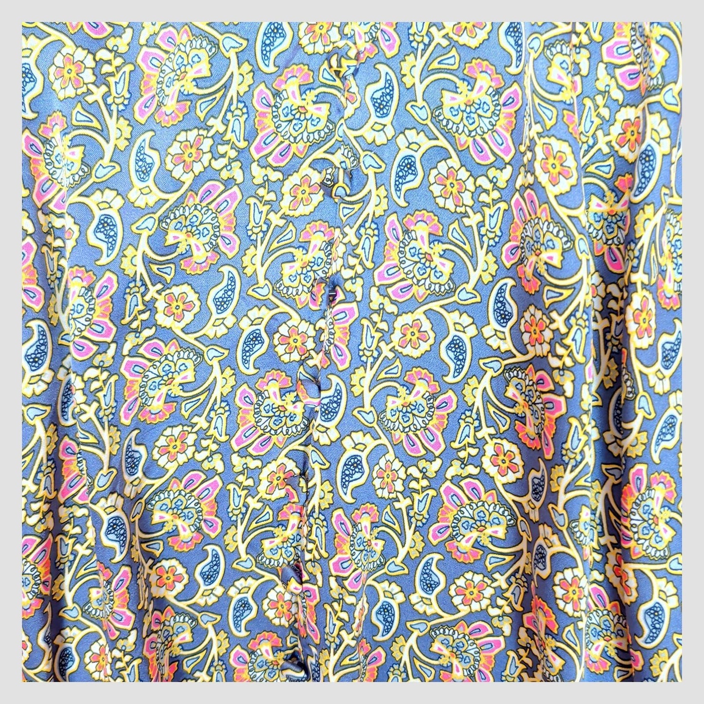 Boden Floral Dress Blue V Neck Fit Flare UK 16 Summer Viscose by Boden – | RewearableUK