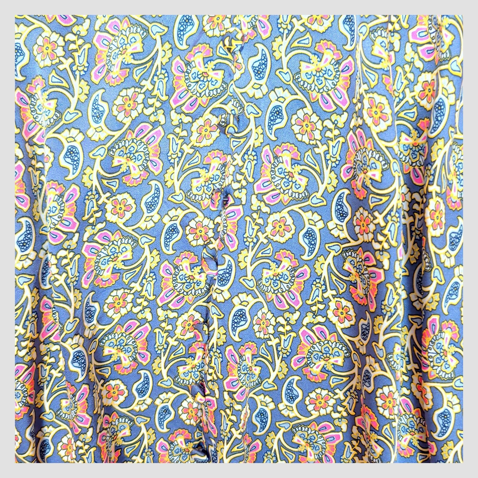 Boden Floral Dress Blue V Neck Fit Flare UK 16 Summer Viscose by Boden – | RewearableUK