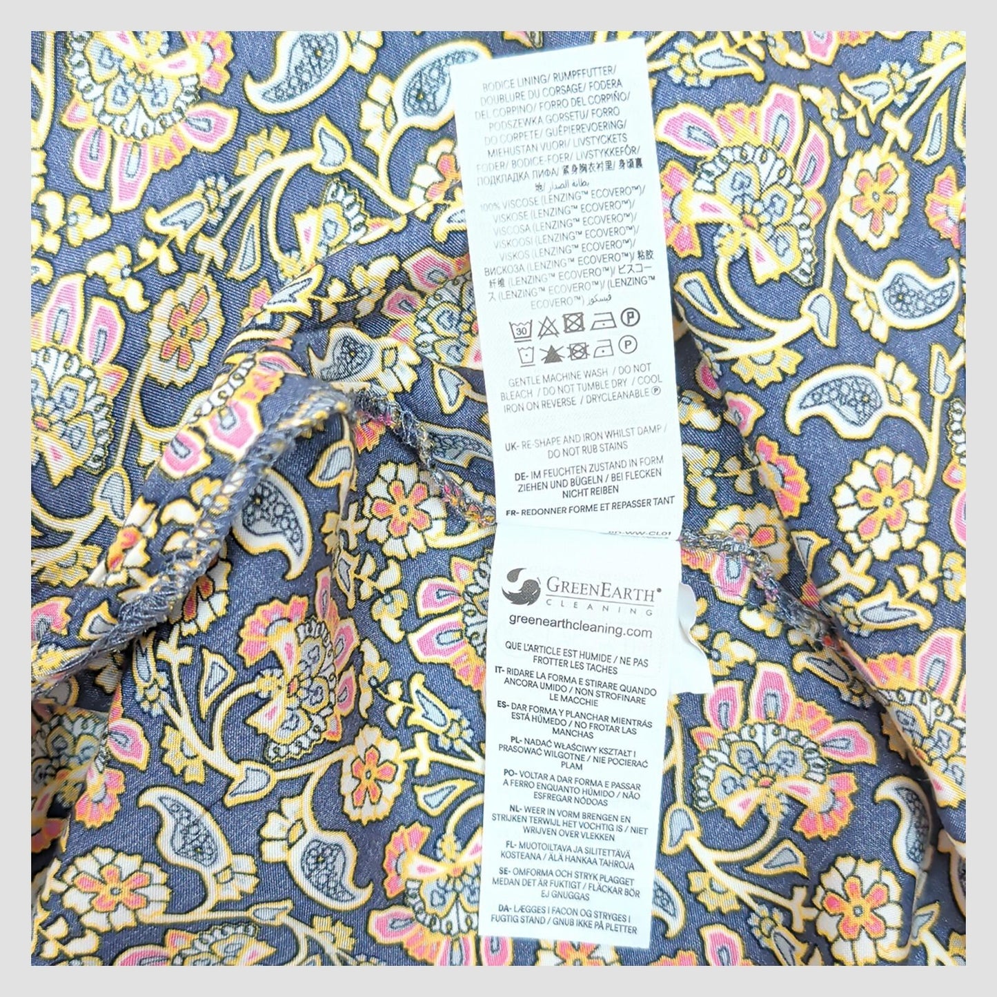 Boden Floral Dress Blue V Neck Fit Flare UK 16 Summer Viscose by Boden – | RewearableUK