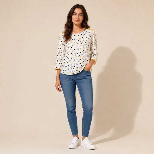 Boden Ivory Polka Dot Tunic Top – UK 10 – product photo 1 | RewearableUK