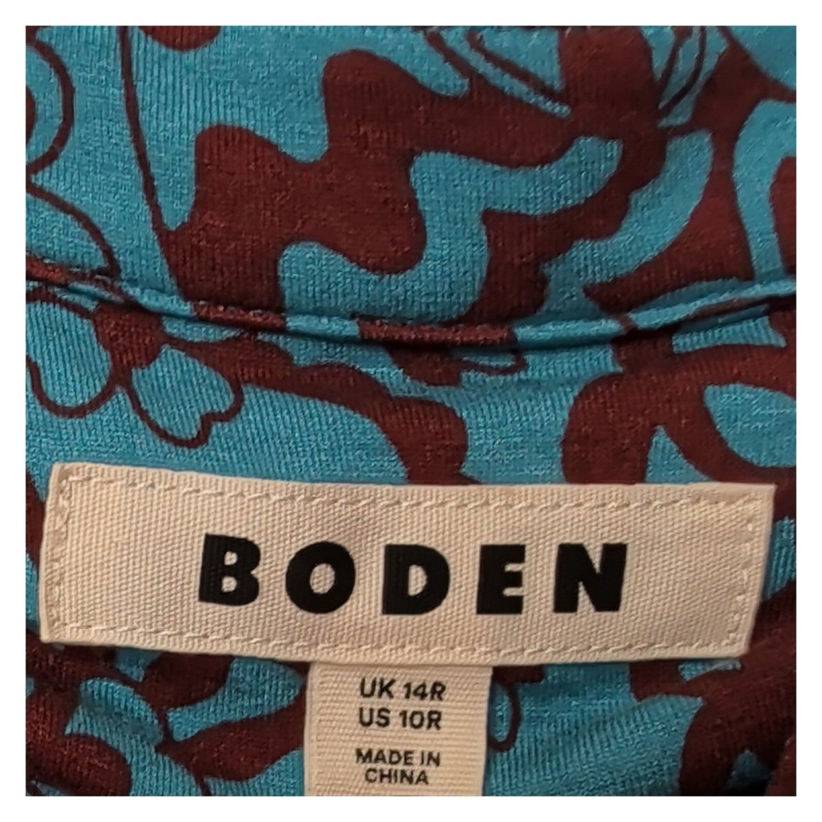 Boden Ivy Smocked Midi Dress UK 14R Blue Paisley EcoVero Jersey D1034 – product photo 5 | RewearableUK