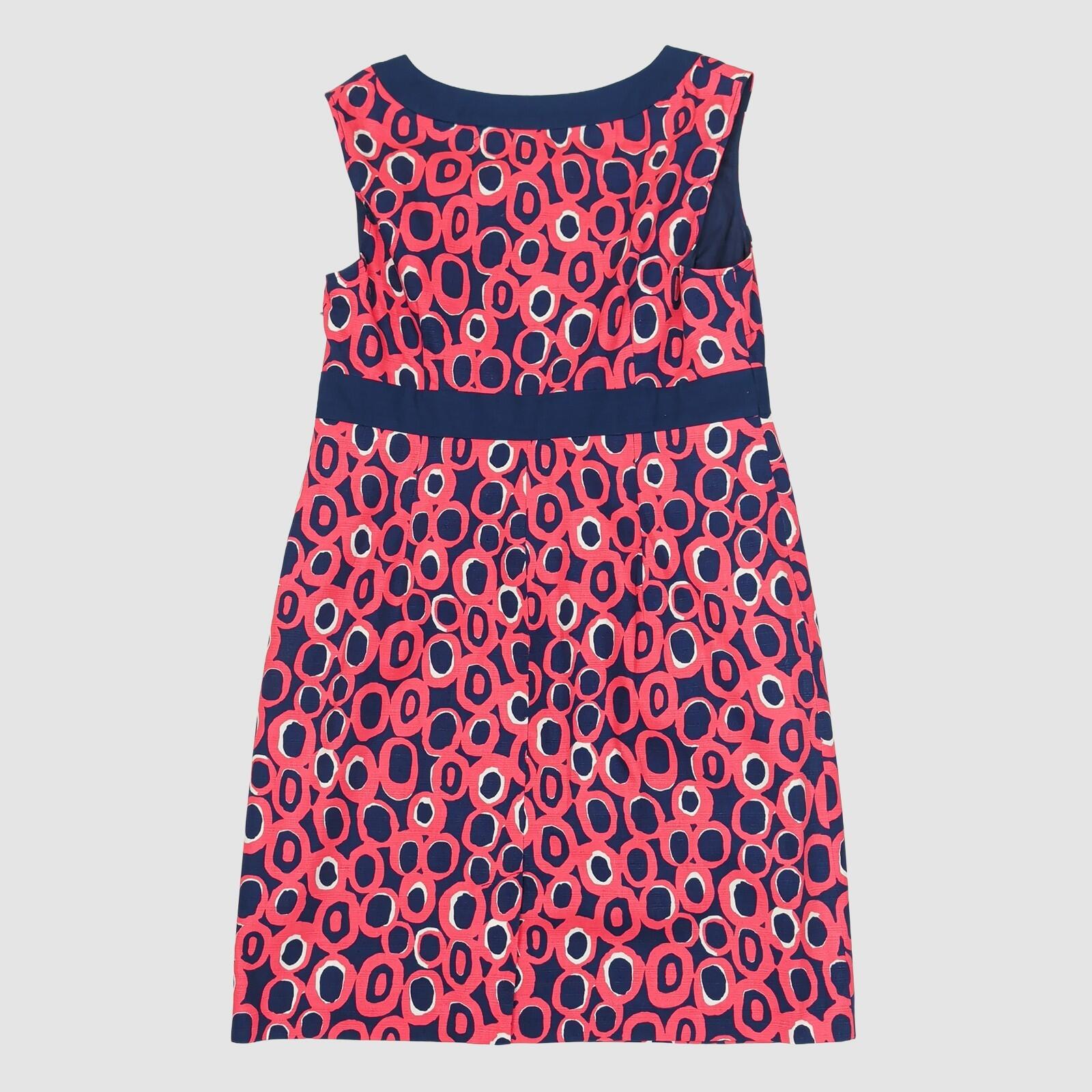 Boden Pink Navy Printed Sleeveless Shift Dress UK 14P US 10P Knee Length by Boden – DRESSING | RewearableUK