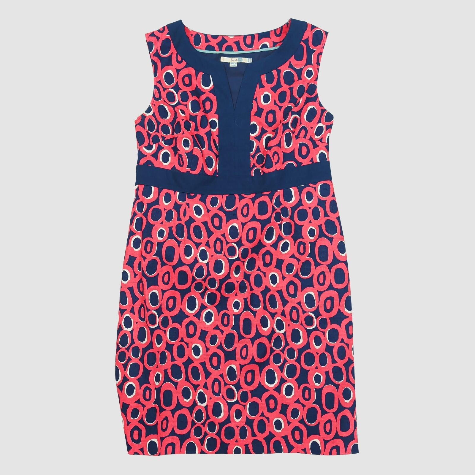 Boden Pink Navy Printed Sleeveless Shift Dress UK 14P US 10P Knee Length by Boden – DRESSING | RewearableUK