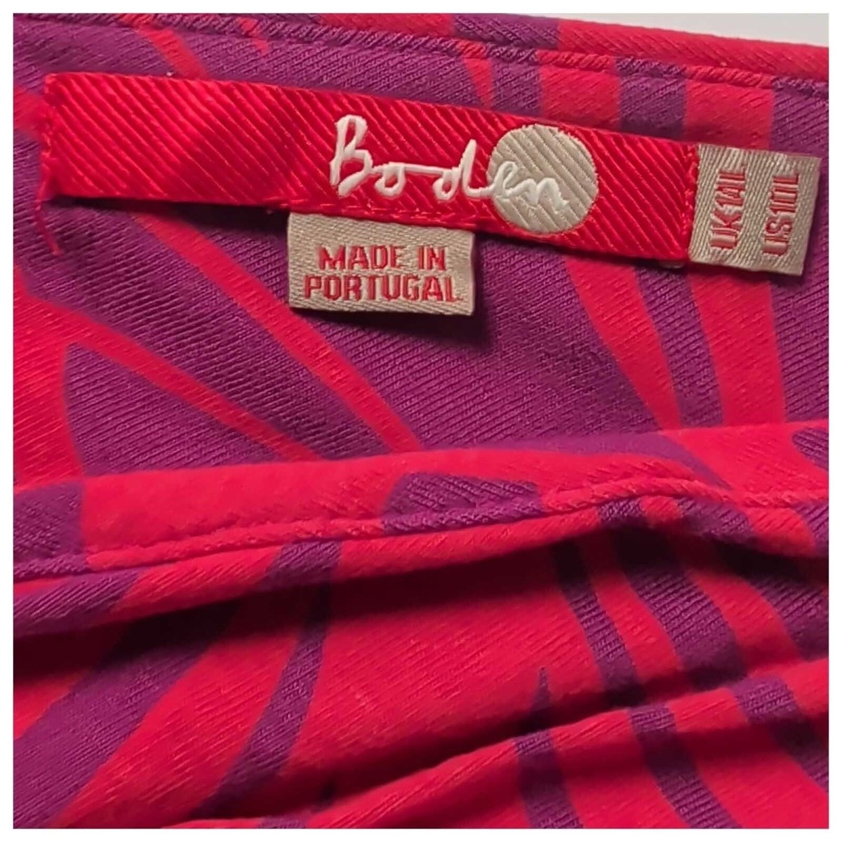 Boden Pink Red Leaf Print Maxi Dress UK 10 Jersey – product photo 4 | RewearableUK
