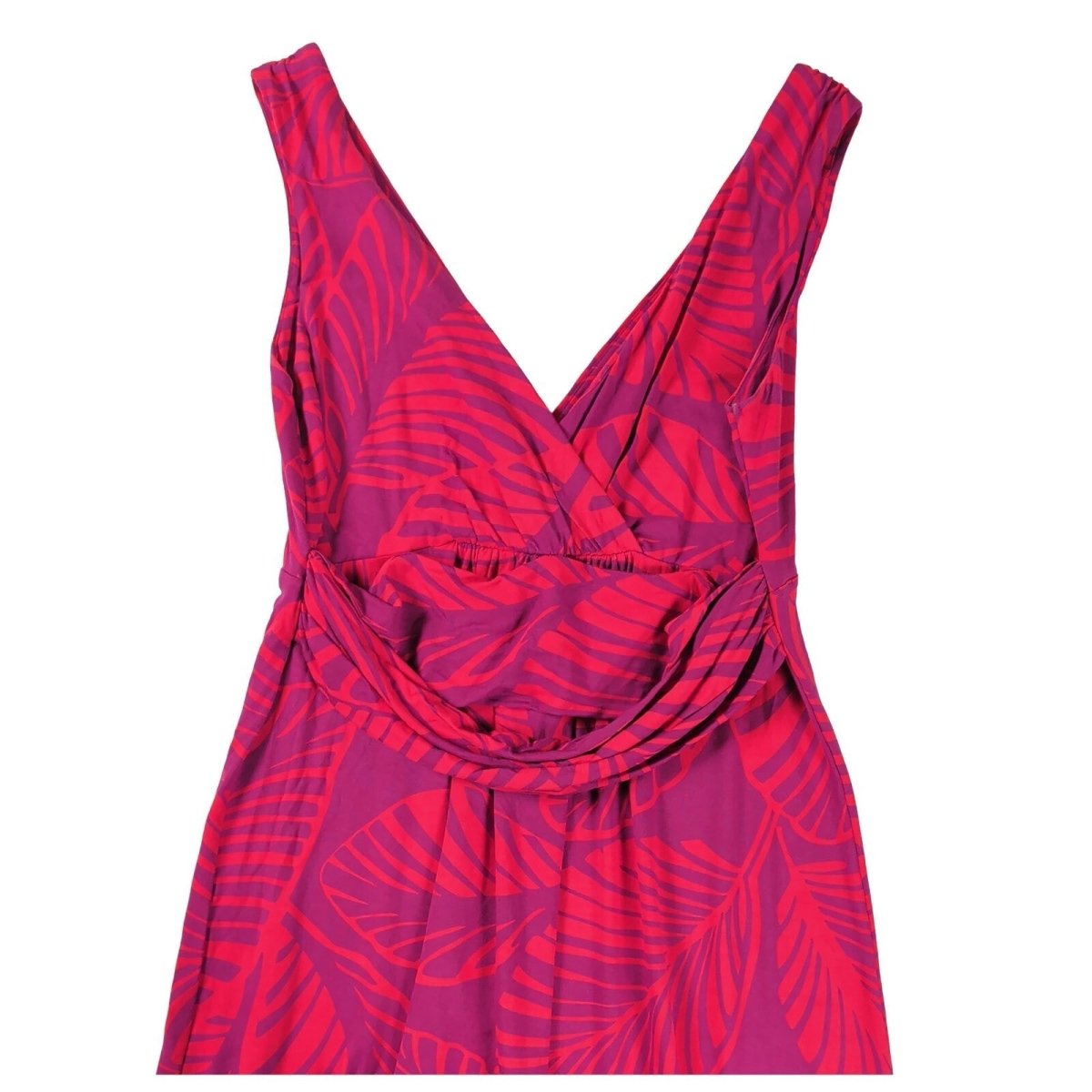 Boden Pink Red Leaf Print Maxi Dress UK 10 Jersey – product photo 2 | RewearableUK