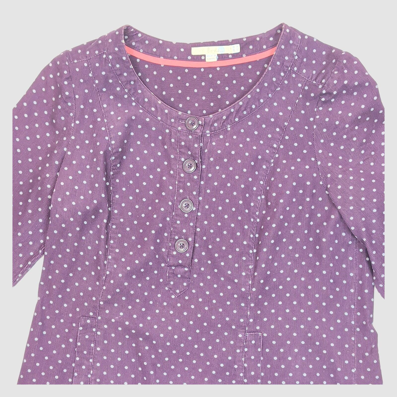 Boden Purple Polka Dot Corduroy Tunic Dress 3/4 Sleeve Pockets Womens UK 14 by Boden – | RewearableUK