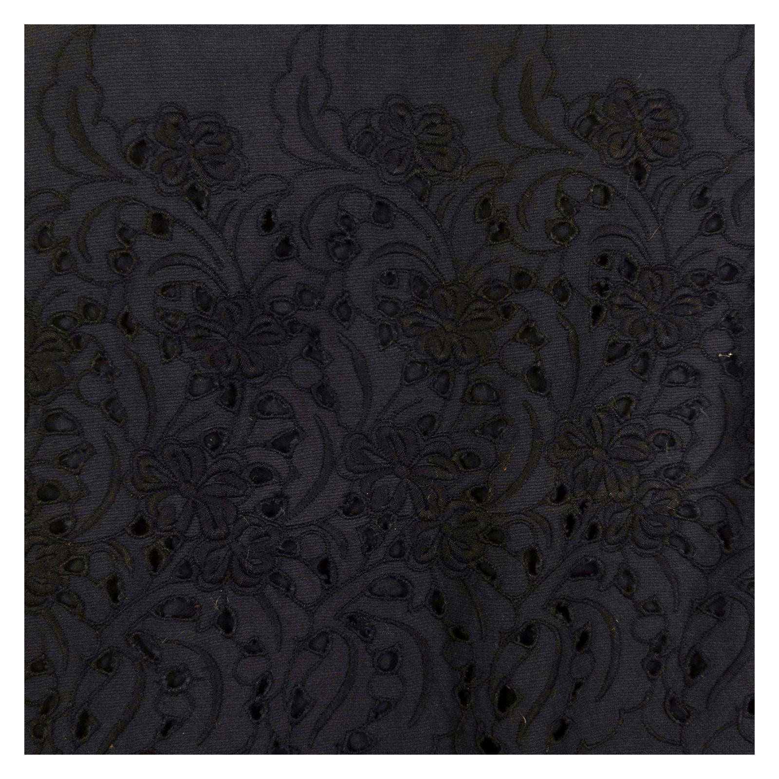 Boden Top UK 12 Navy Blue Embroidered Cutwork Short Sleeve Blouse by Boden – | RewearableUK