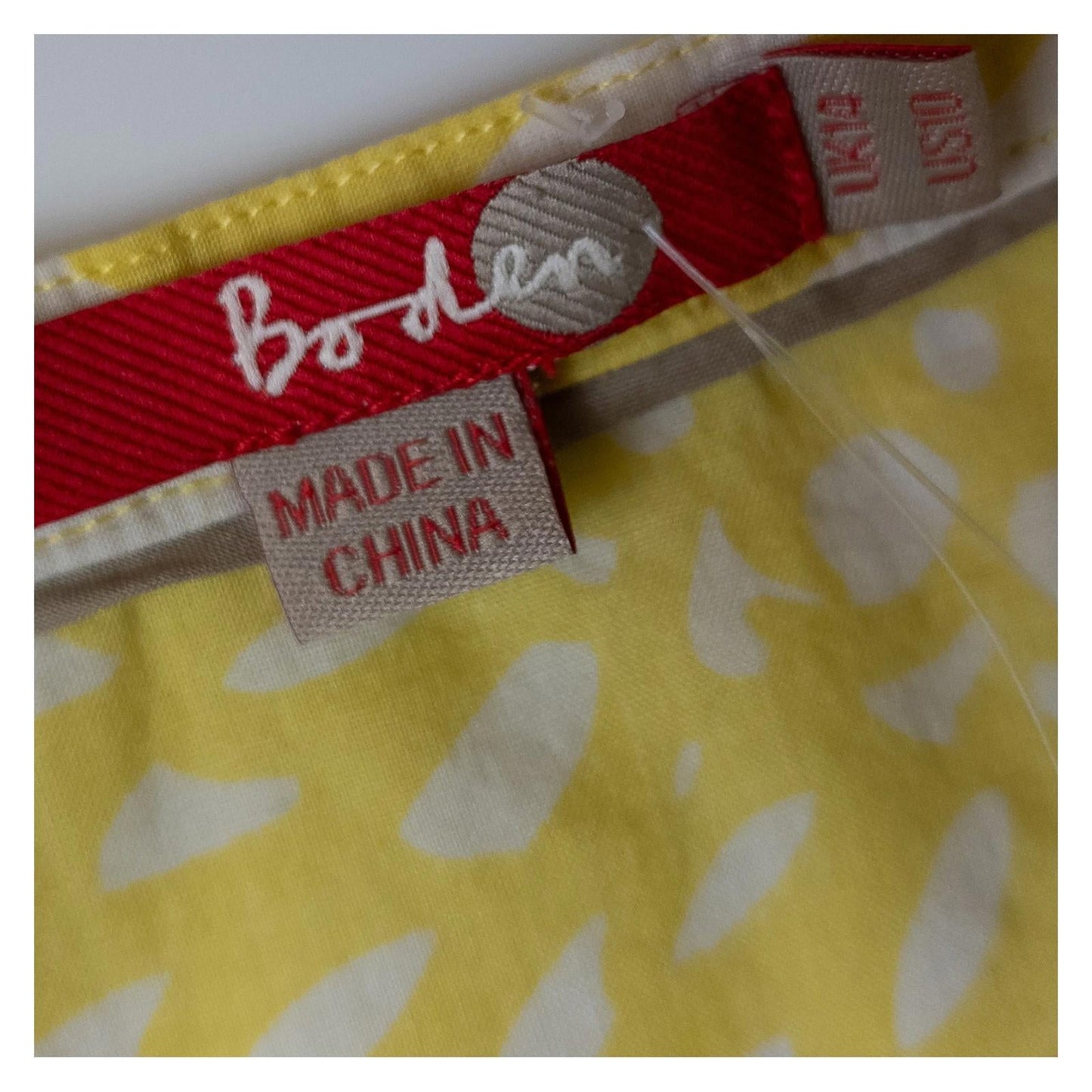 Boden Top UK 14 Yellow 100% Cotton Print Henley Short Sleeve NWOT by Boden – | RewearableUK