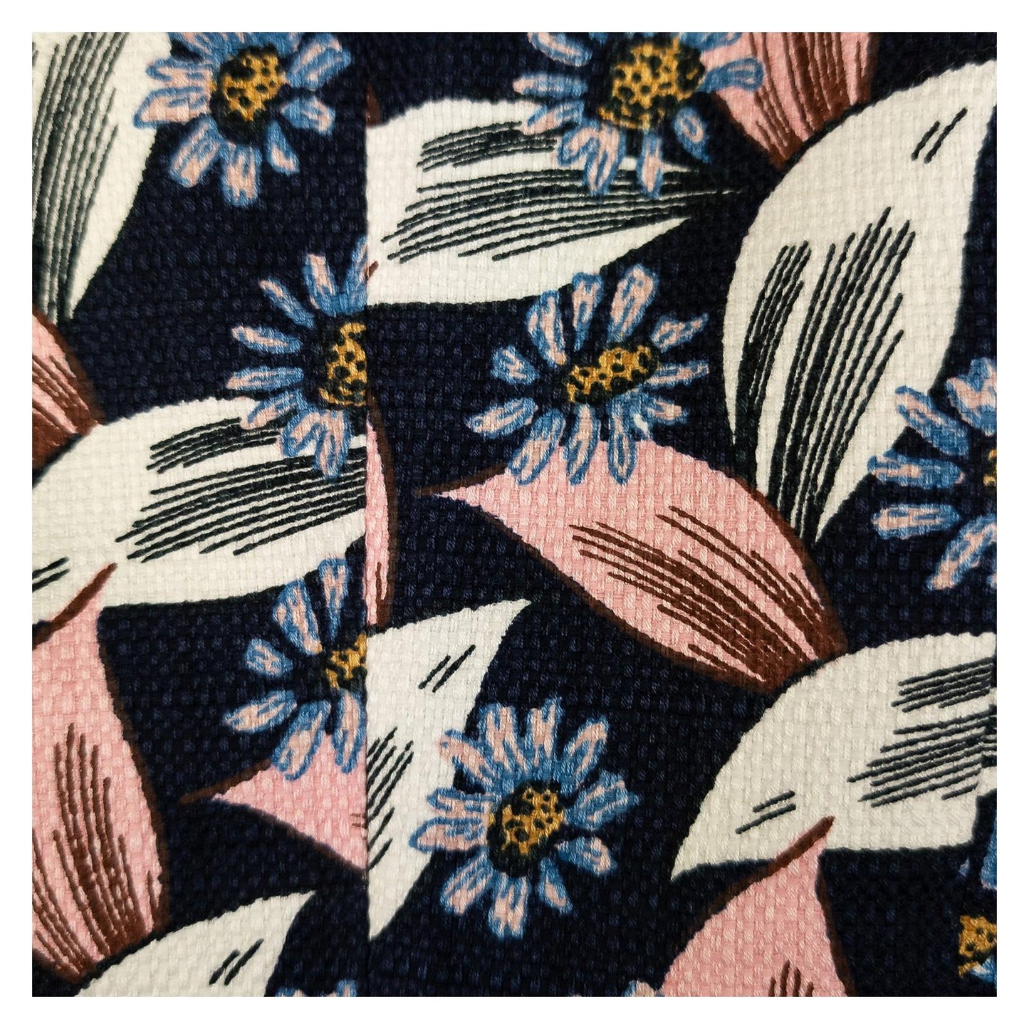 Boden Woman Floral Shell Top Size UK 10 Navy Cotton Blend Sleeveless Textured by Boden – | RewearableUK