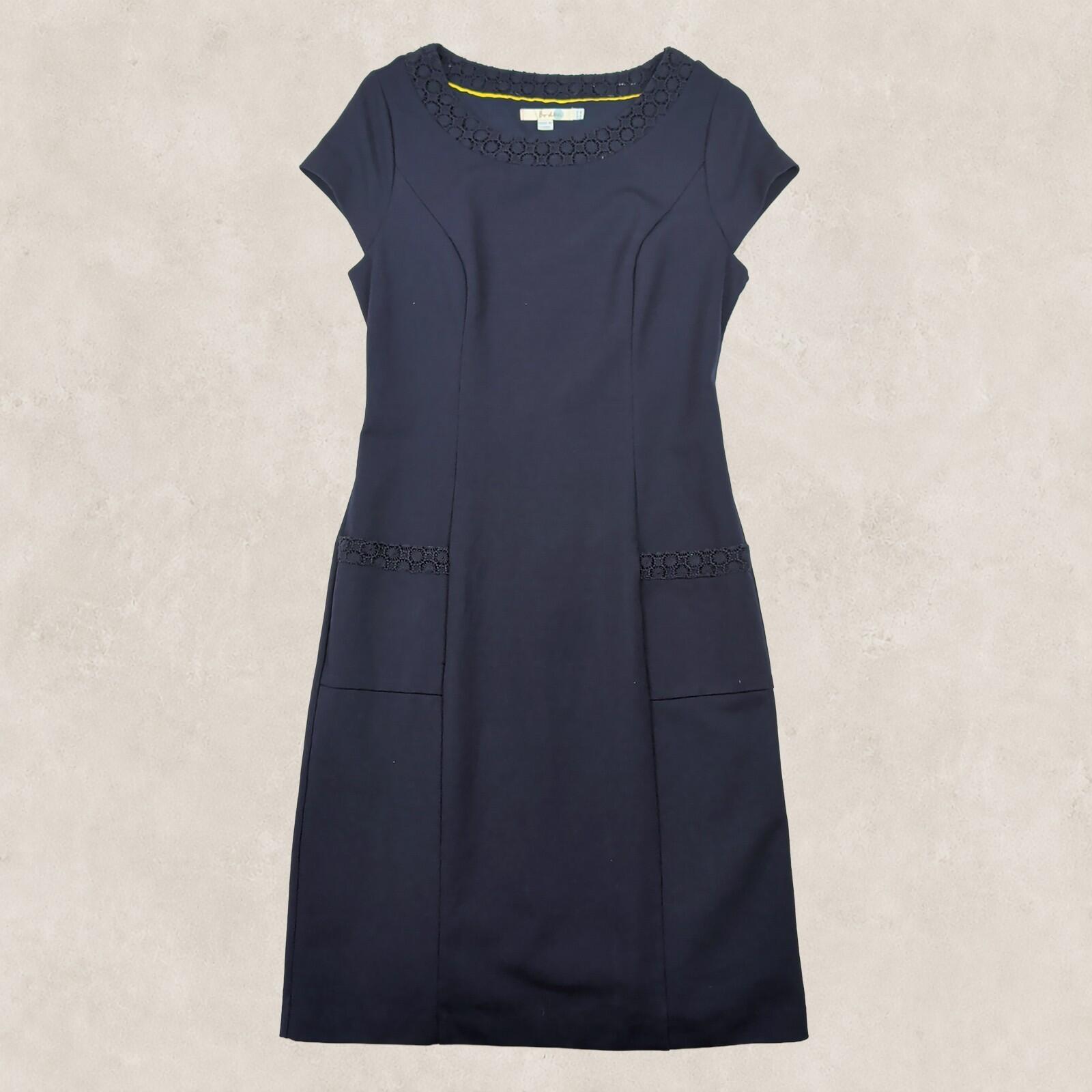 Boden Womens Navy Blue Lace Trim Shift Dress UK 10 Smart Casual Midi by Boden – DRESSING | RewearableUK
