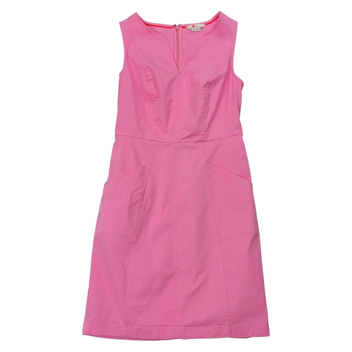 Boden Womens Pink Cotton Stretch Shift Dress UK 10R Sleeveless Pockets – product photo 1 | RewearableUK