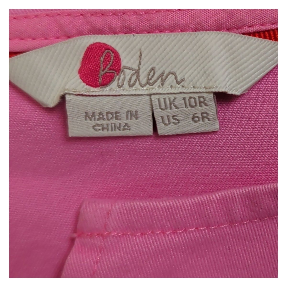 Boden Womens Pink Cotton Stretch Shift Dress UK 10R Sleeveless Pockets – product photo 2 | RewearableUK