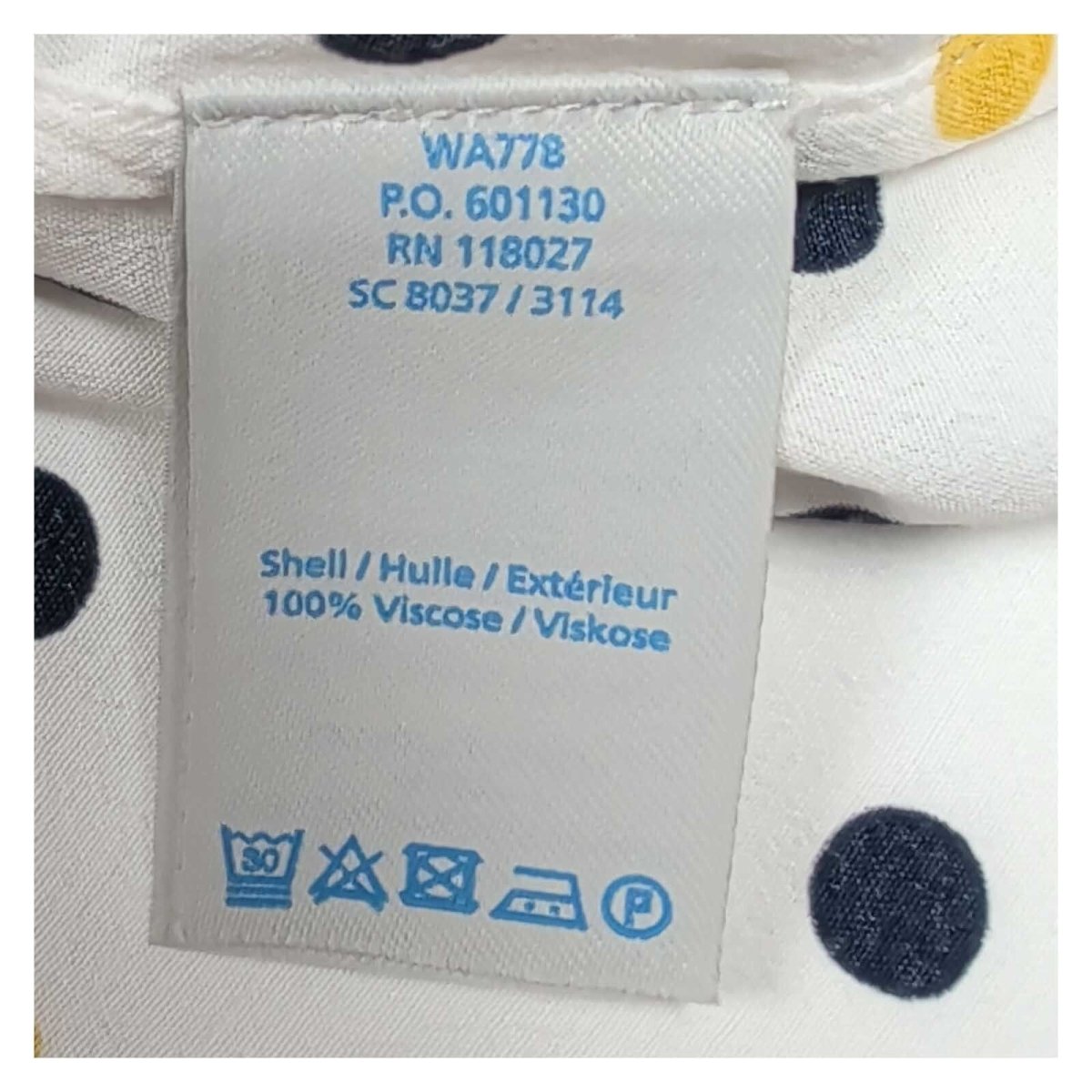Boden Women's Tunic Top UK 10 White Navy Yellow Polka Dot 3/4 Sleeve – product photo 6 | RewearableUK