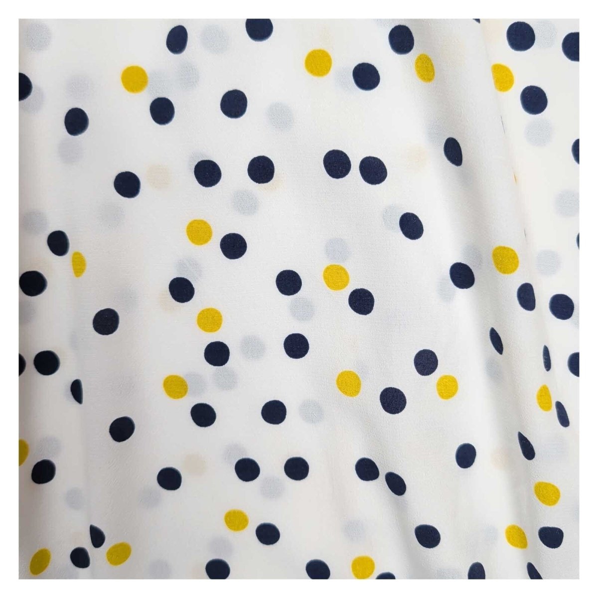 Boden Women's Tunic Top UK 10 White Navy Yellow Polka Dot 3/4 Sleeve – product photo 3 | RewearableUK