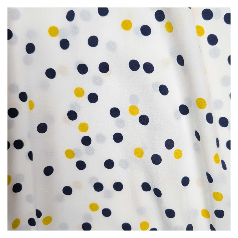 Boden Women's Tunic Top UK 10 White Navy Yellow Polka Dot 3/4 Sleeve – product photo 3 | RewearableUK
