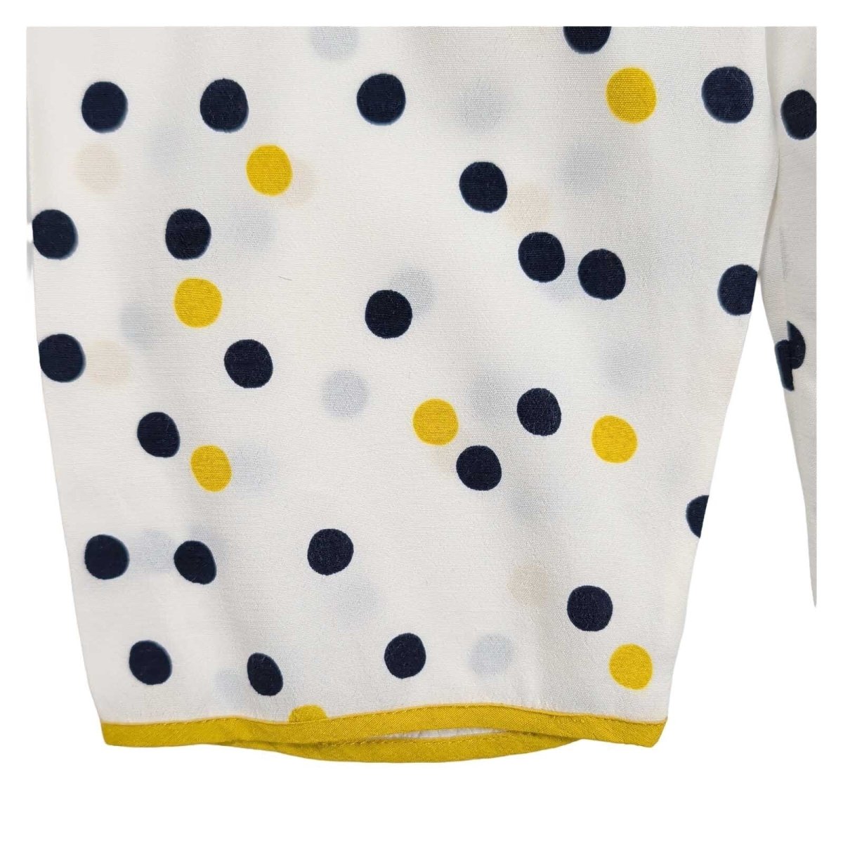 Boden Women's Tunic Top UK 10 White Navy Yellow Polka Dot 3/4 Sleeve – product photo 4 | RewearableUK