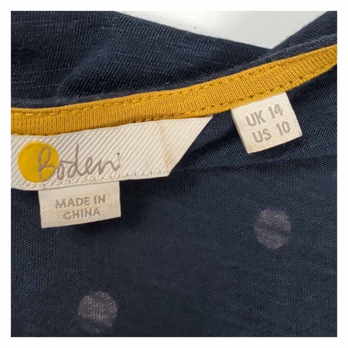 Boden Womens Wrap Top UK 14 Navy Cream Polka Dot Ruffle Sleeveless Tie Waist – product photo 5 | RewearableUK