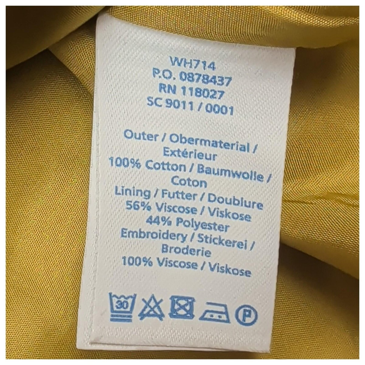 Boden Womens Yellow Cotton Dress UK 8 US 4 Embellished Neck Pockets by Boden – | RewearableUK