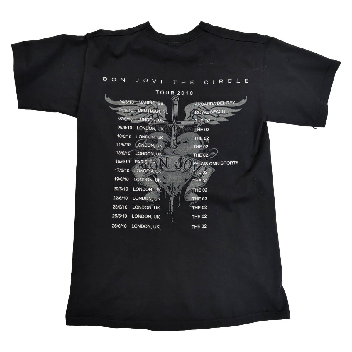 Bon Jovi The Circle Tour 2010 Double-Sided Black T-Shirt Size S – product photo 2 | RewearableUK