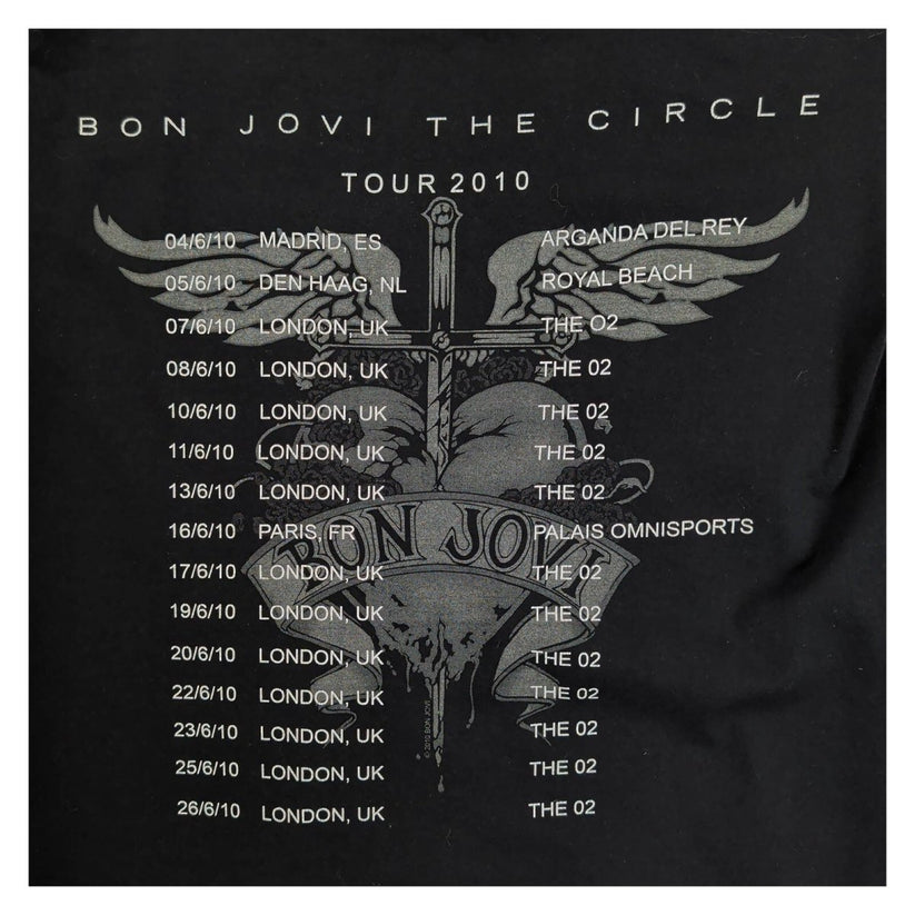 Bon Jovi The Circle Tour 2010 Double-Sided Black T-Shirt Size S – product photo 4 | RewearableUK