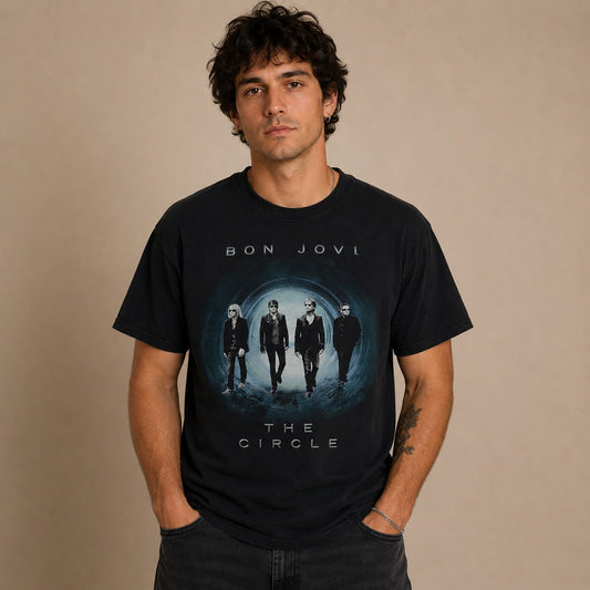 Bon Jovi The Circle Tour 2010 T-Shirt S Black Double-Sided – Music T-Shirt product photo 1 | RewearableUK