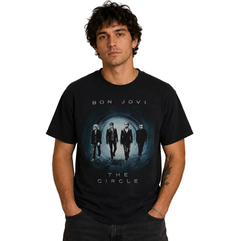 Bon Jovi The Circle Tour 2010 T-Shirt S Black Double-Sided – Music T-Shirt product photo 1 | RewearableUK