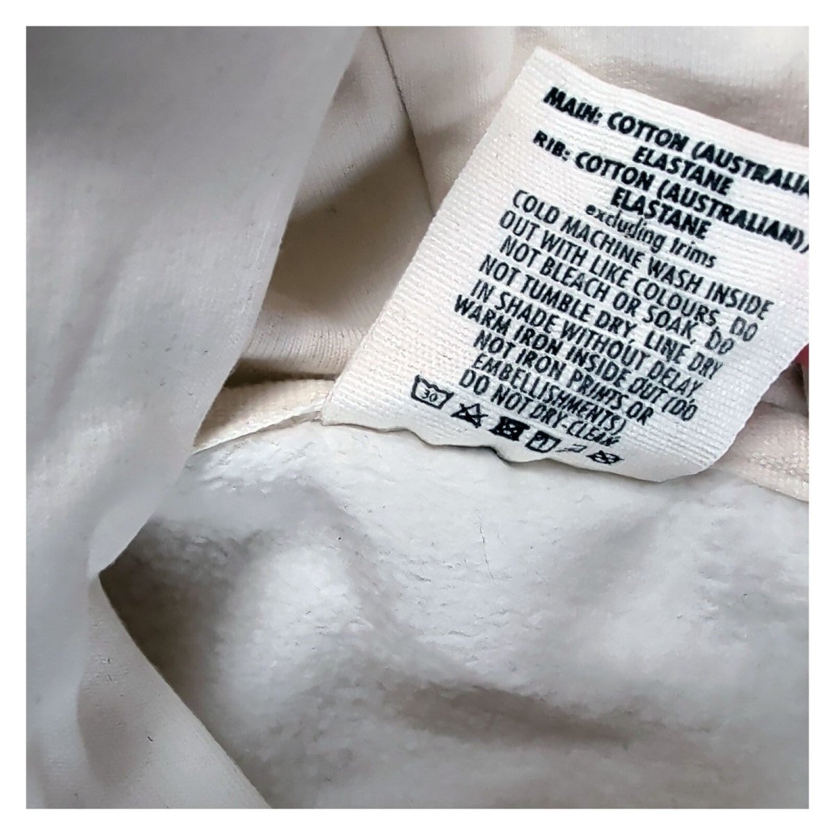 Bonds Women Hoodie Large Cream Cropped Cotton Elastane – product photo 4 | RewearableUK